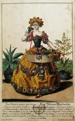 Dawny metier: Ogród na podłogę. Grawer autorstwa Martina Engelbrechta (1684-1756), w „Nowym zespole habilles manewrów” XVIII w., Niemcy. Paryż, Sztuka Dekoracyjna