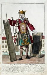 Metier: Stolarz. Grawer autorstwa Martina Engelbrechta (1684-1756), w „Nowym zespole habilles manewrów” XVIII w., Niemcy. Paryż, Sztuka Dekoracyjna
