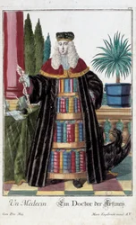 Metier: Lekarz. Grawer autorstwa Martina Engelbrechta (1684-1756), w „Nowym zespole habilles manewrów” XVIII w., Niemcy. Paryż, Sztuka Dekoracyjna