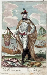 Metier: Drzewo ryb. Grawer autorstwa Martina Engelbrechta (1684-1756), w „Nowym zespole habilles manewrów” XVIII w., Niemcy. Paryż, Sztuka Dekoracyjna