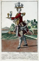 Metier: Złota rybka. Grawer autorstwa Martina Engelbrechta (1684-1756), w „Nowym zespole habilles manewrów” XVIII w., Niemcy. Paryż, Sztuka Dekoracyjna