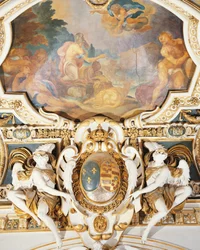 Noe i jego rodzina wchodzą do arki, w kaplicy, Chateau de Fontainebleau, Francja