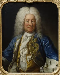 Le roi Frederic I de Suede - Portret króla Fryderyka I Szwecji (1676-1751), autorstwa Mijtensa (Meytensa), Martina van Młodszego (1695-1770). olej na płótnie