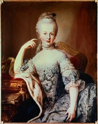 Portret Marii Antoniny (1755-1793), przyszłej królowej Francji. Obraz Martina van Meytensa (1695-1770), około 1767. Wiedeń, pałac Schönbrunn