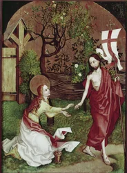 Noli mnie Tangere. Obraz Martina Schongauera (1453-1491), tempera na drewnie. Colmar, Muzeum Unterlinden