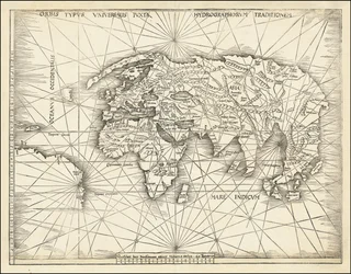Mapa z 1513 roku - Orbis Typus Universalis Iuxta Hydrographorum Traditionem