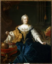 Portret Marii Teresy Austriackiej, cesarzowej Świętego Cesarstwa Rzymskiego, ok. 1750 (olej na płótnie)