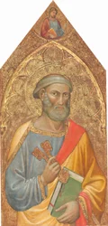 Święty Piotr, ze Świętym Jakubem Majorem powyżej [lewy panel], ok. godz. 14151420.
