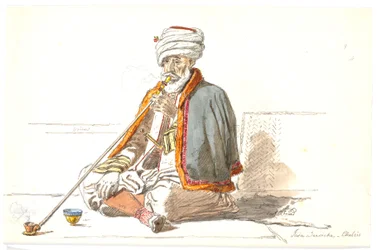Turecka palacz opium (Jaia Dervicha) w Chalkis