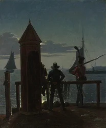 Widok z Wałów Cytadeli w Kopenhadze przy Moonlight, 1839.