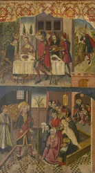Św. Krzysztof żegna się z królem, który bał się szatana, Św. Krzysztof i jego nawróceni, 1480-85