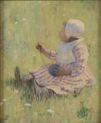 Dziewczynka bawiąca się kłębkiem wełny, ok. 1930 r. 1875