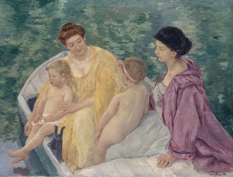 Le Bain Dwie matki i ich dzieci w łodzi