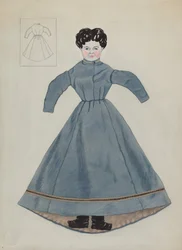 Lalka i sukienka, c. 1937.