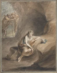 Imogena w jaskini, „Cymbeline”, akt III, scena VI