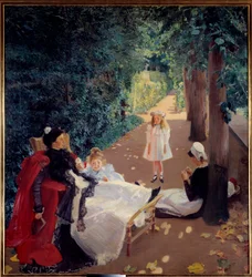 Drzemka w parku Obraz Mary Mac Monnies (1858-1946) XIX wiek. Rouen, Musee des Beaux Arts.