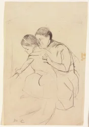 Dziecko z lewą ręką dotykające wanny, trzymane przez pielęgniarkę, c.1891