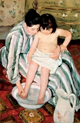 Kąpiel dziecka. Obraz Mary Stevenson Cassatt (1845-1926)