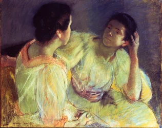 Rozmowa, ok. 1896 (pastel na papierze ułożonym na płótnie)