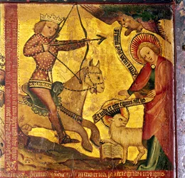 Pierwszy Jeździec, utożsamiany z rzymskim cesarzem Gajuszem AD37-41, XIV-XV w.