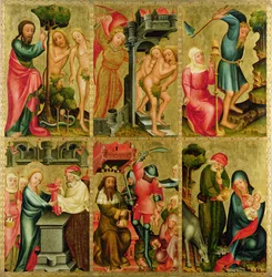 Prawe skrzydło Wysokiego Ołtarza Świętego Piotra w Hamburgu, Ołtarz Grabowera, 1383 (tempera na desce)