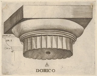 Kapitał dorycki z pomiarami, ca. 1537.