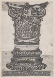 Lustro rzymskiej świetności: zdobiona stolica i podstawa, ca. 1537., ca. 1537