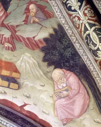 Włochy, region Piemont, prowincja Alessandria, fresk w kaplicy w bazylice Santa Maria Assunta
