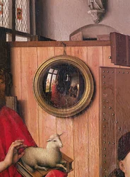Św. Jan Chrzciciel i darczyńca, Heinrich von Werl, z Ołtarza Werl, detal lustra, ok. 1438 (zob. także 36923)