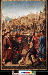 Legenda o Saint Rombaut (Legenda o Saint Rumbold). Obraz mistrza z Frankfurtu (1460 – ok. 1533). Olej na drewnie. Sztuka flamandzkiego renesansu. Muzeum Ermitażu w Sankt Petersburgu.