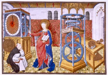 Wisdom Sapience nauczająca autora nakazów umiarkowania, ok. 1455.
