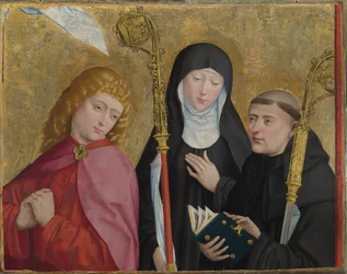 Św. Jan Ewangelista, Scholastyka i Benedykt Ołtarz Liesborn, ca. 1470-1480
