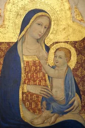 Dziewica karmiąca Dzieciątko, 1409, detal (obraz)
