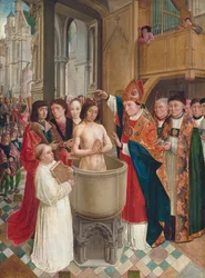 Chrzest króla Franków Clovisa I w Reims w V wieku
