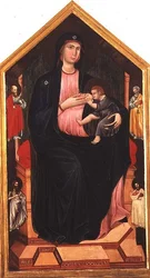Madonna z Dzieciątkiem i świętymi (tempera na płycie)