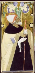 Historyczny inicjał „I” przedstawiający św. Augustyna