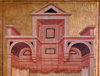 Św. Cecylia i historia jej życia (detal architektoniczny) - ołtarz, ok. 1290-1320