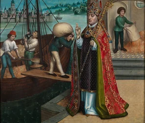 Cud zboża, z ołtarza św. Mikołaja, ok. 1486-93 (olej na desce)