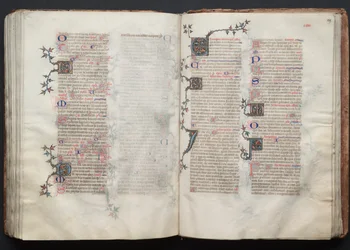 Mszał Gotha: Fol. 128v, tekst, ok. 1375.