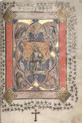 Mszał Gotha: Fol. 64r, Chrystus w majestacie, c. 1375.