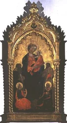 Madonna z Dzieciątkiem ze świętymi (tempera na panelu)