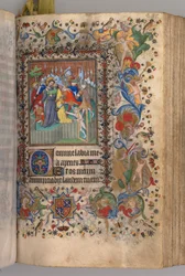 Godziny Karola Szlachetnego, króla Nawarry 1361-1425: fol. 144r, Zdrada Chrystusa, ok. 144r. 1405.
