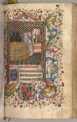 Godziny Karola Szlachetnego, króla Nawarry 1361-1425: fol. 202r, Urząd Zmarłych, ok. 201r. 1405.