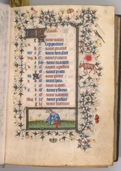 Godziny Karola Szlachetnego, króla Nawarry 1361-1425: fol. 4r, kwiecień, ok. godz. 1405.