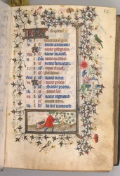 Godziny Karola Szlachetnego, króla Nawarry 1361-1425: fol. 9r, wrzesień, ok. godz. 1405.