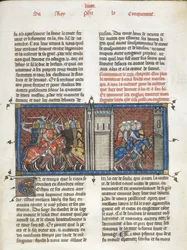 Royal 16 G. VI f.385 Bitwa z Janem, królem Anglii i Ludwikiem VIII w marszu, z „Les Grandes Chroniques de France”, ok. 1332-50 (atrament, kolor i złoto na welinie)