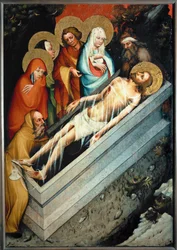 Złożenie Chrystusa do grobu (tempera na drewnie)