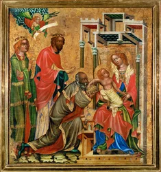 Pokłon Trzech Króli (tempera na drewnie)