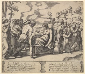 Płyta 5: Psyche niesiona na ściółce, z „Bajki o Kupidyna i Psyche”, 1530-60.