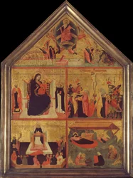 Sąd Ostateczny, Dziewica z Dzieciątkiem z Biskupem-Świętym Piotrem Męczennikiem..., ca. 1325.